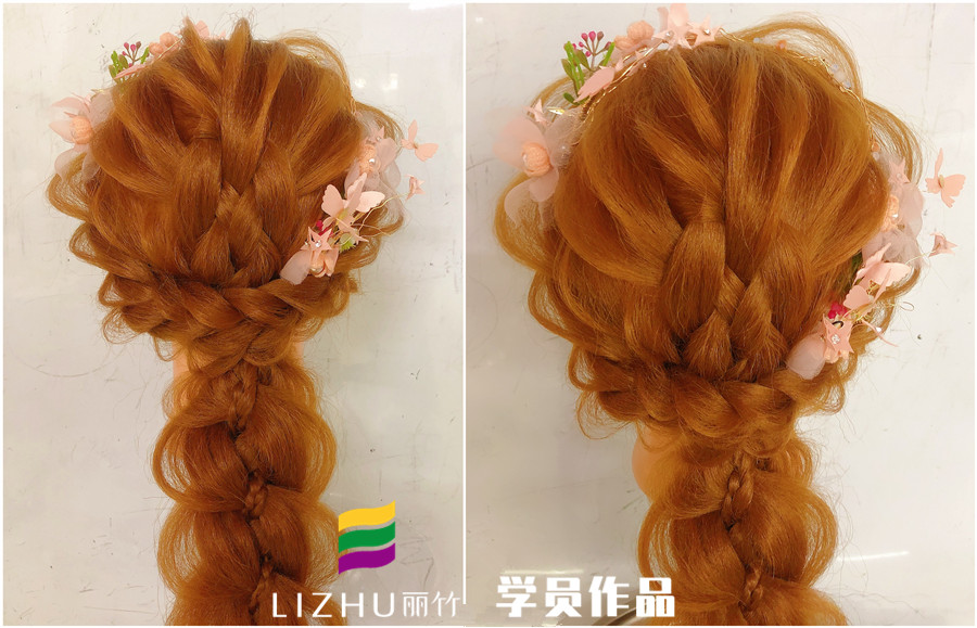 森系編發(fā)造型，南寧化妝培訓(xùn)班學(xué)員作品