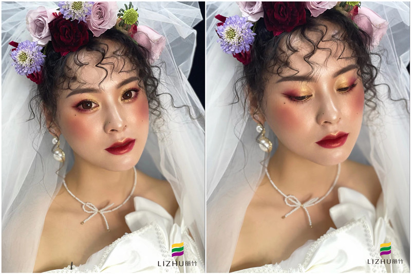 復(fù)古油畫風(fēng)格新娘 ，南寧彩妝學(xué)校新娘妝作品