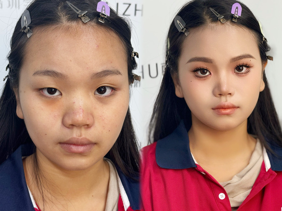 眼皮微調(diào)法的操作步驟，南寧化妝培訓(xùn)真人實(shí)操