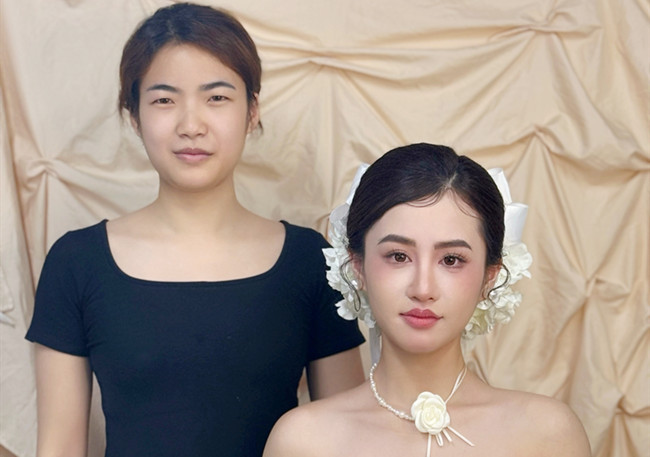 韓式新娘造型，廣西美妝造型訓(xùn)練作品
